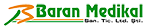 Baran Medikal company logo, wordmark reading Baran Medikal in stylized typography on a plain background, used as the website header brand link; conveys a professional, modern, scientific identity